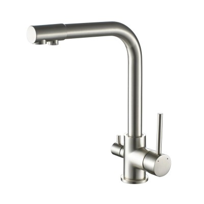 Stainless Steel Deluxe 3 Way hot cool water Kitchen Faucet with Reverse Osmosis System fittings Lead Free